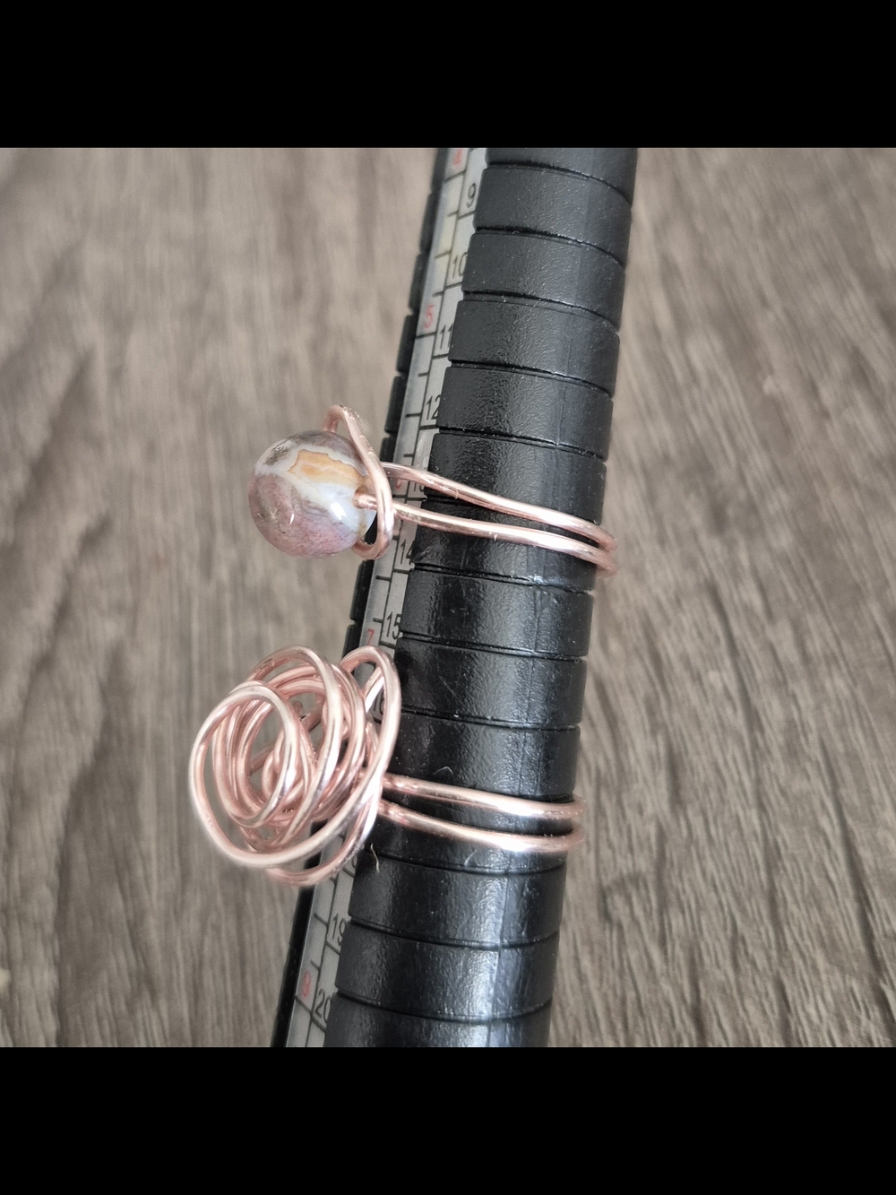 Rose Gold Copper Wrapped Ring Set! - Picture 3 of 6